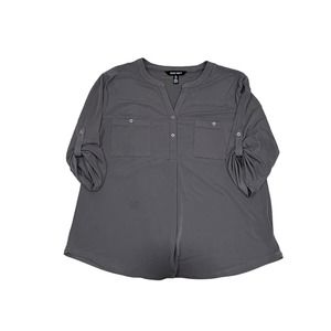 Ellen Tracy Gray Blouse, L, #376-O‎